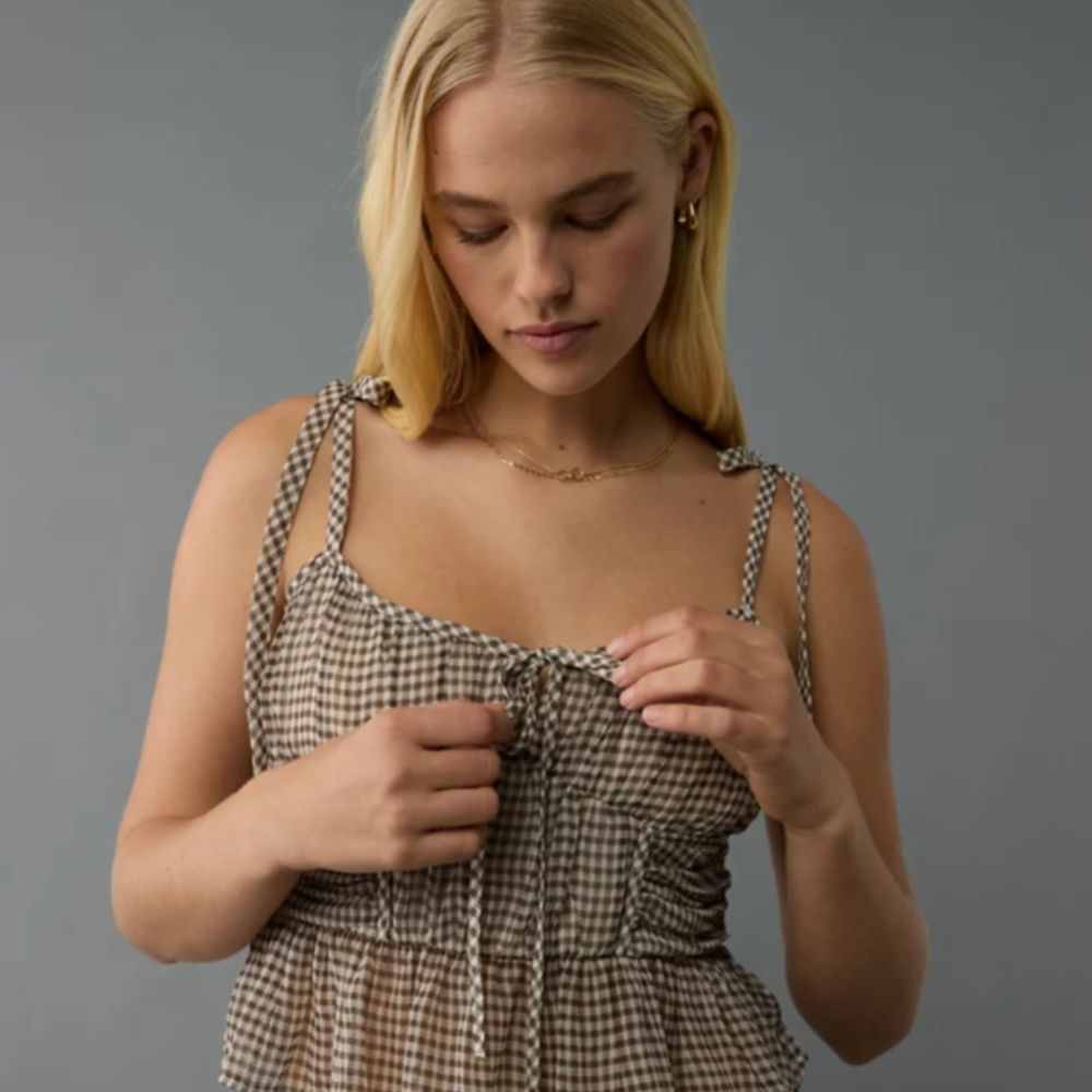 American Eagle Outfitters Gingham Tank Top Size XXL